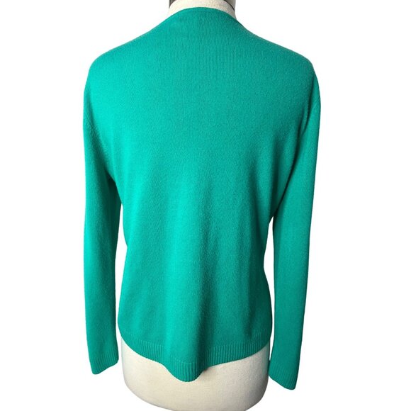 Classic Elements Women’s sweater size large (14-16) Green sequins cable knit - Picture 4 of 14